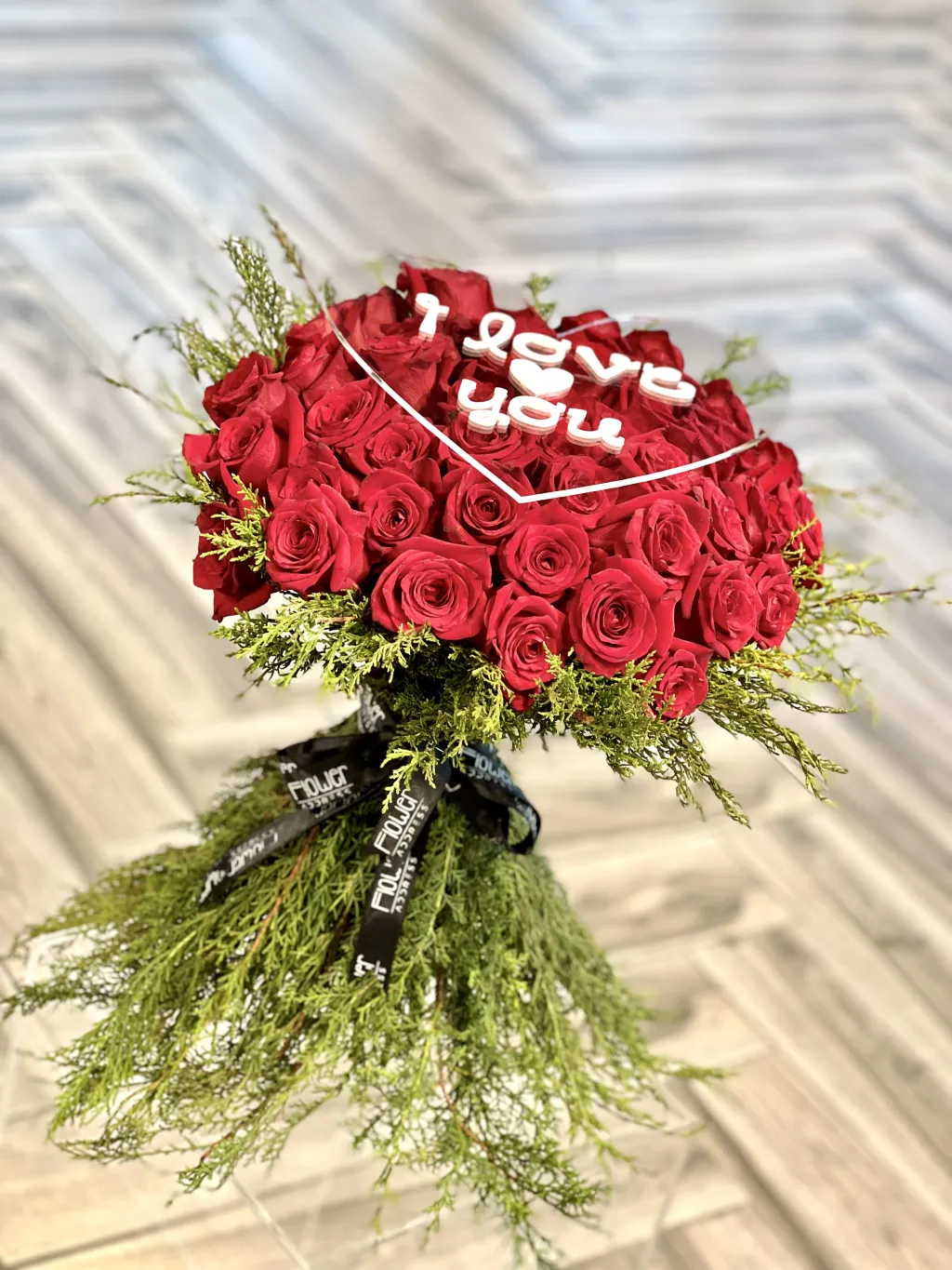 بوكيه القلب مع عبارات محددة